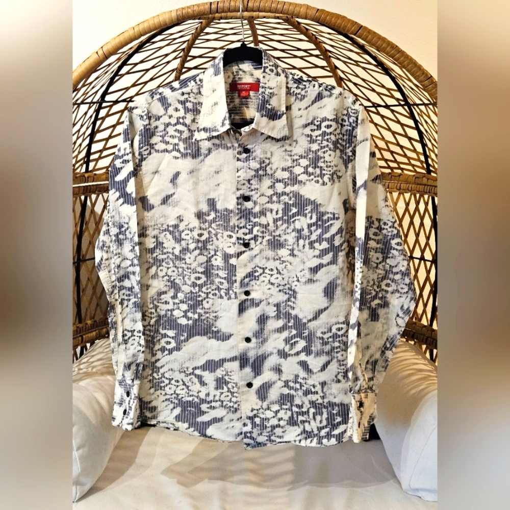 Mens Floral Abstract 80's Style Shirt
